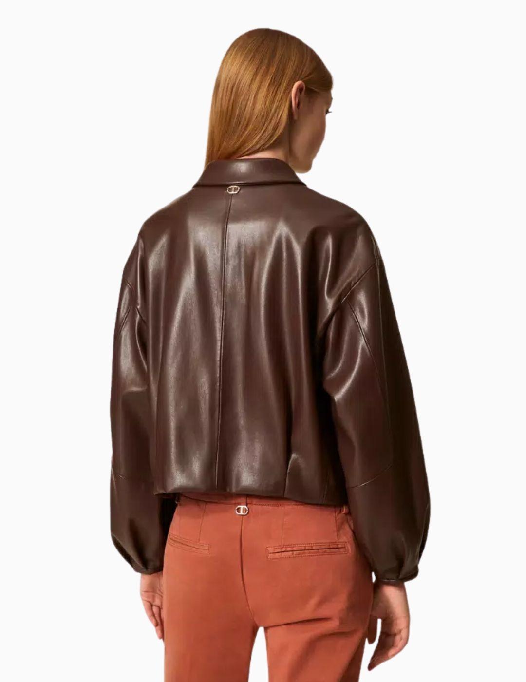 CHAQUETA TWINSET EFECTO PIEL