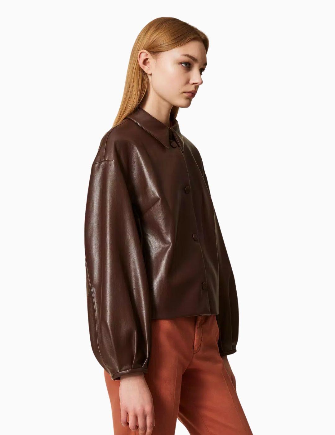 CHAQUETA TWINSET EFECTO PIEL