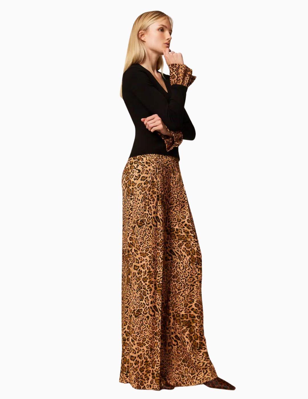 PANTALON TWINSET DE JACQUARD ANIMAL PRINT