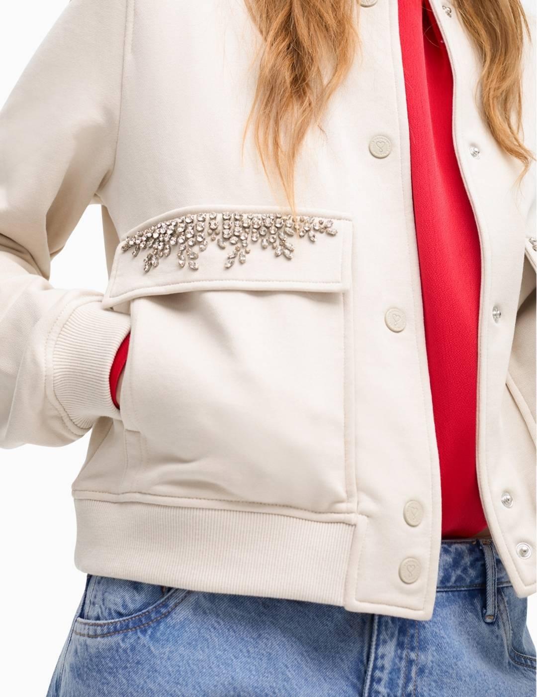 BOMBER LOLA CSDM DETALLE BOLSILLOS JOYA PIEDRA