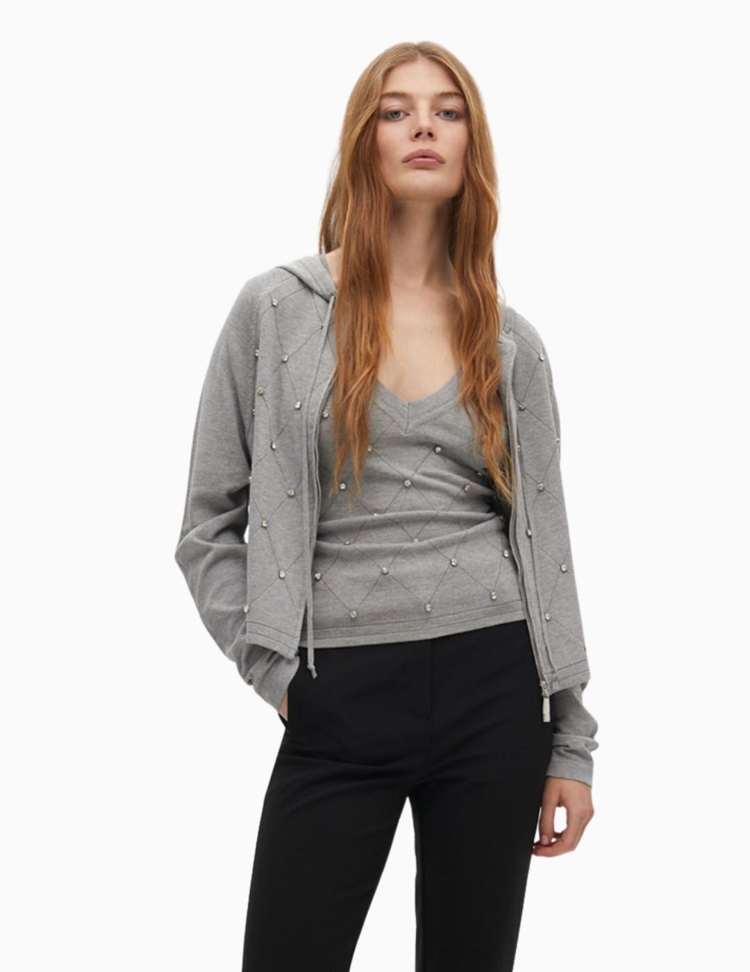 CHAQUETA  LOLA CSDM PUNTO CREMALLERA Y PEDRERIA