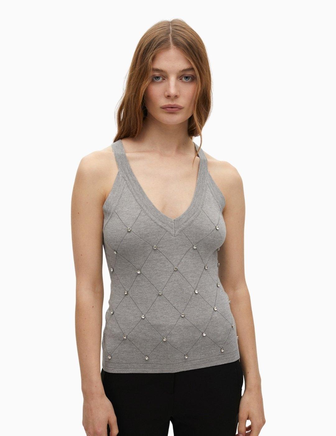 TOP LOLA CSDM DETALLE PEDRERIA GRIS