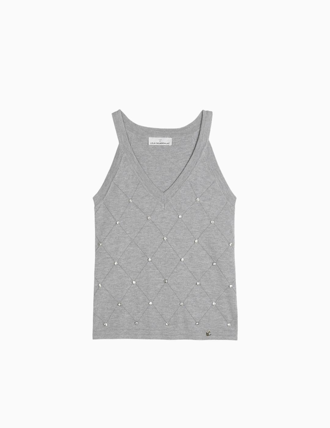 TOP LOLA CSDM DETALLE PEDRERIA GRIS