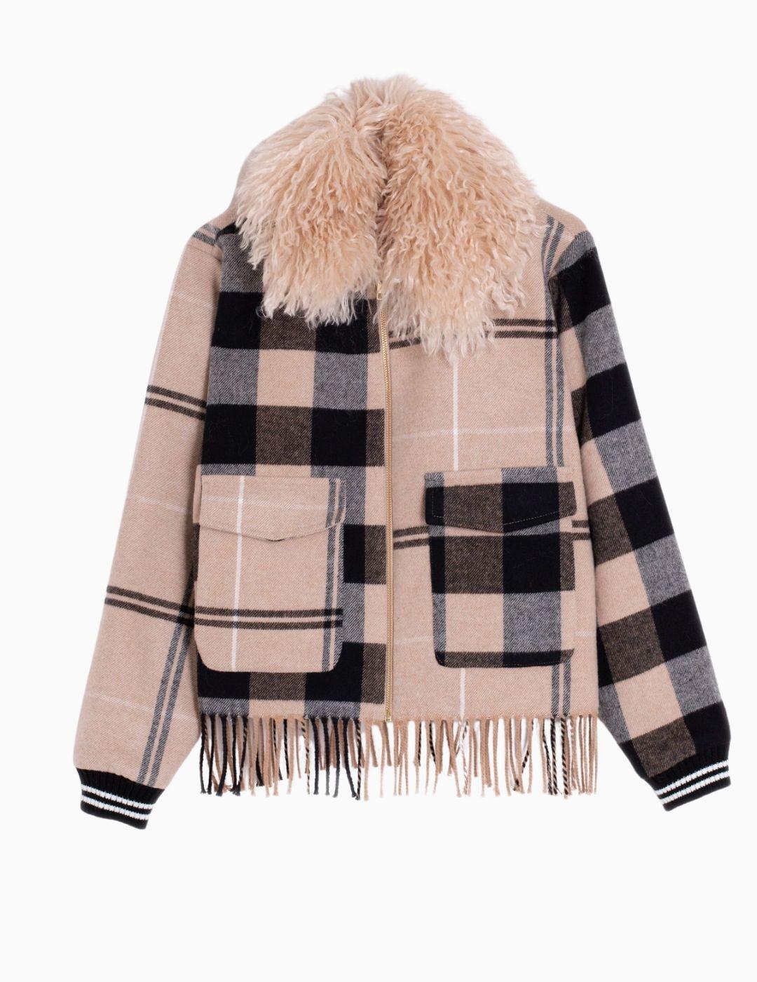 BOMBER VILAGALLO CUADROS LANA FLECOS 