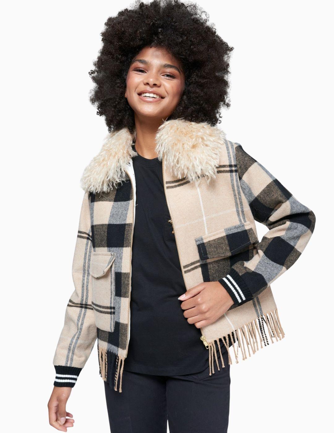 BOMBER VILAGALLO CUADROS LANA FLECOS 