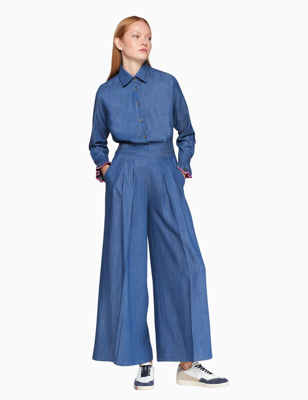 PANTALON VILAGALLO DENIM WIDE LEG 