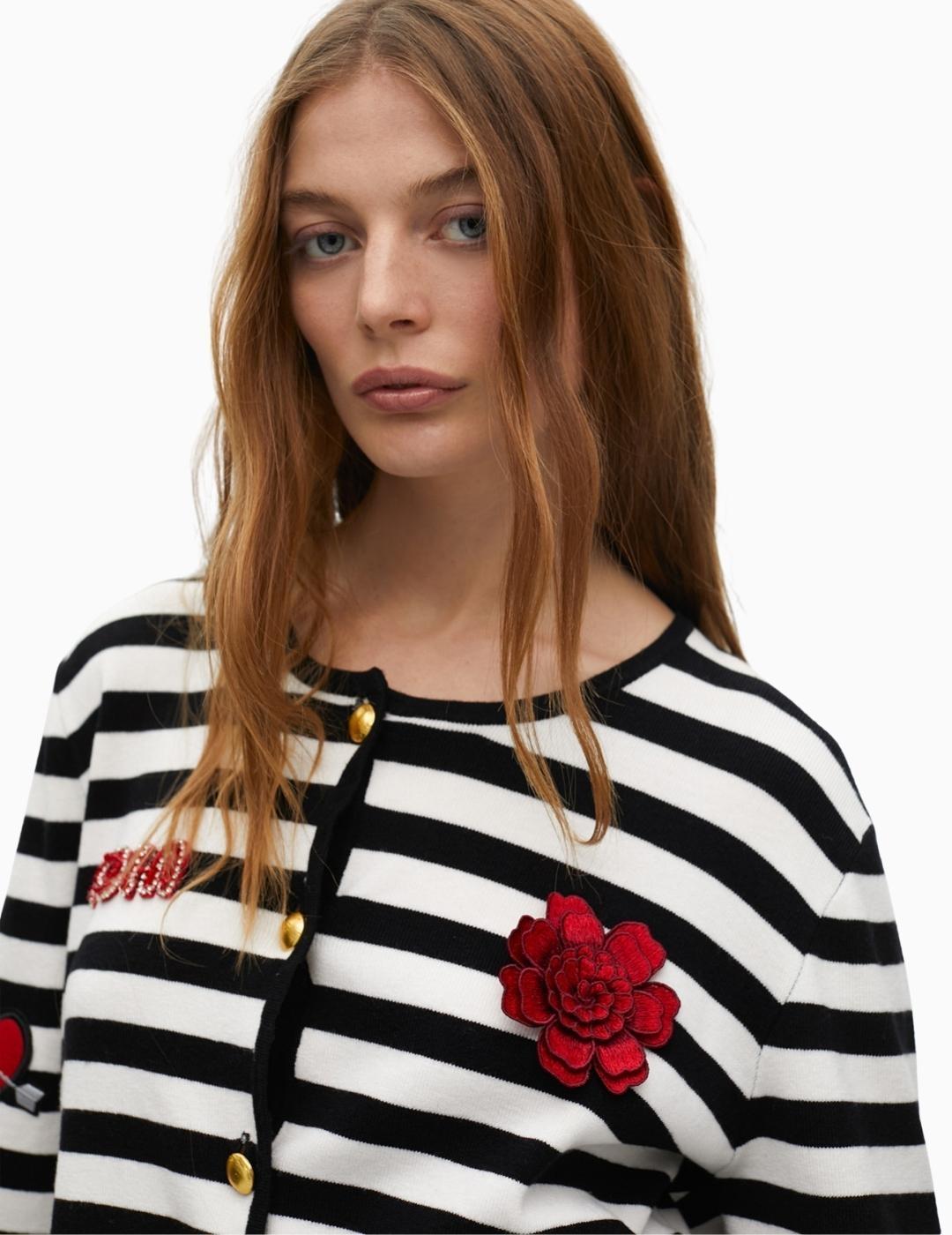 CÁRDIGAN LOLA CSDM  RAYAS PACH DETALLE