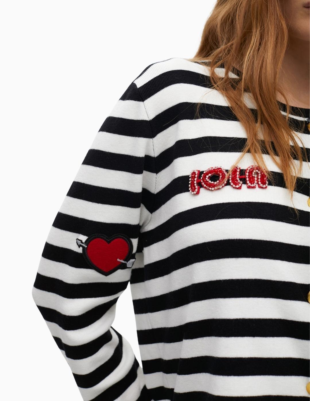 CÁRDIGAN LOLA CSDM  RAYAS PACH DETALLE