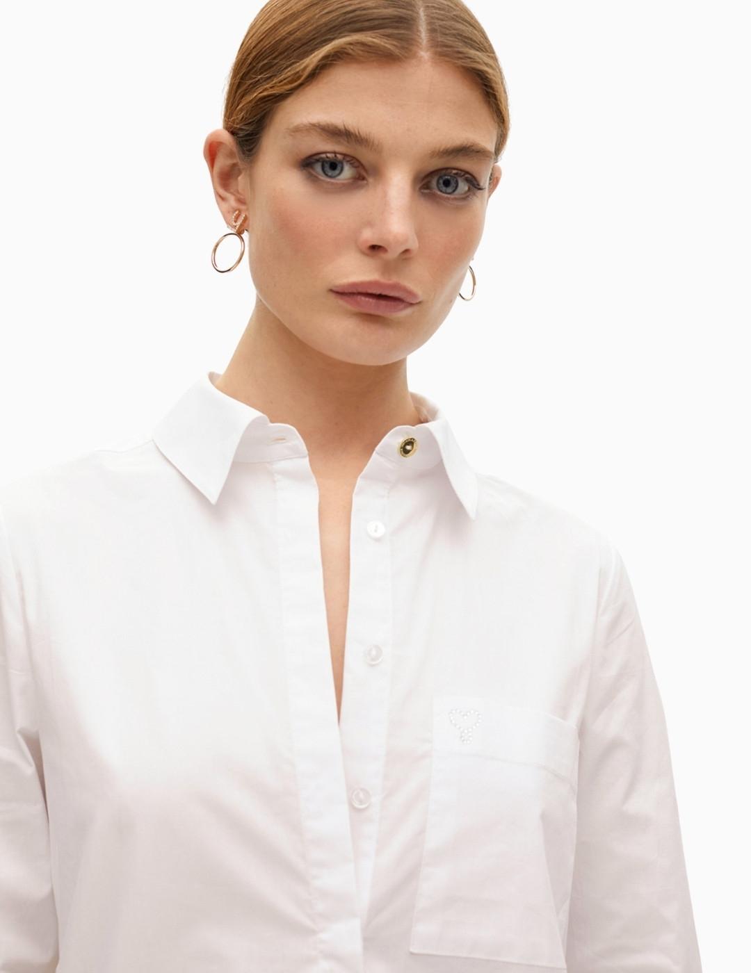 CAMISA LOLA CSDM OVERSIZE DETALLE BOTONES BLANCA