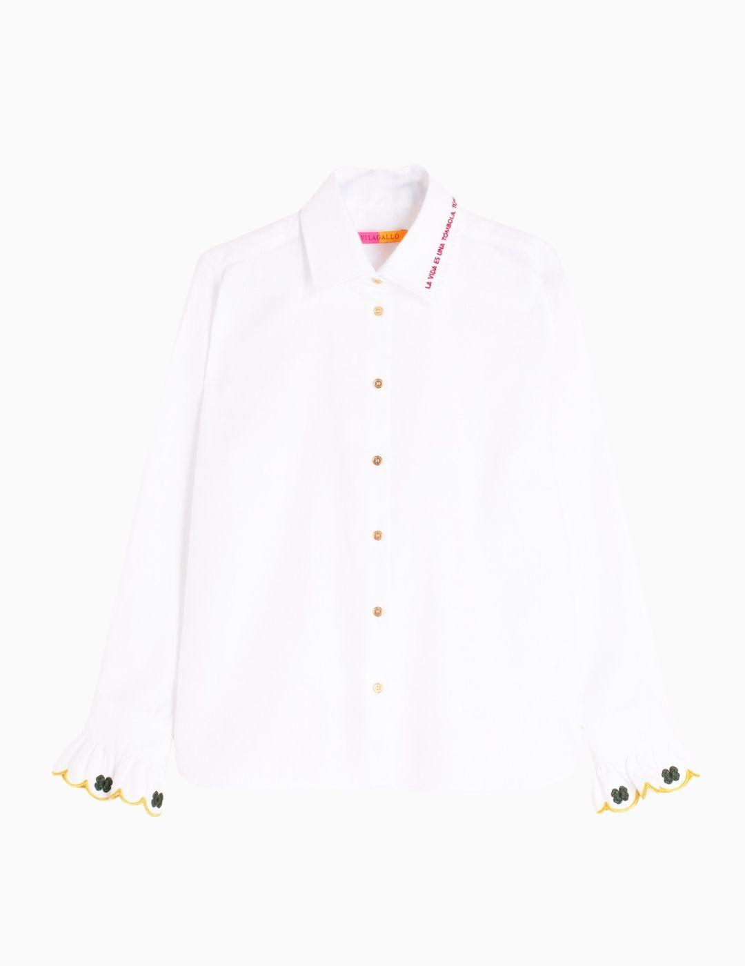 CAMISA VILAGALLO BLANCA BORDADA
