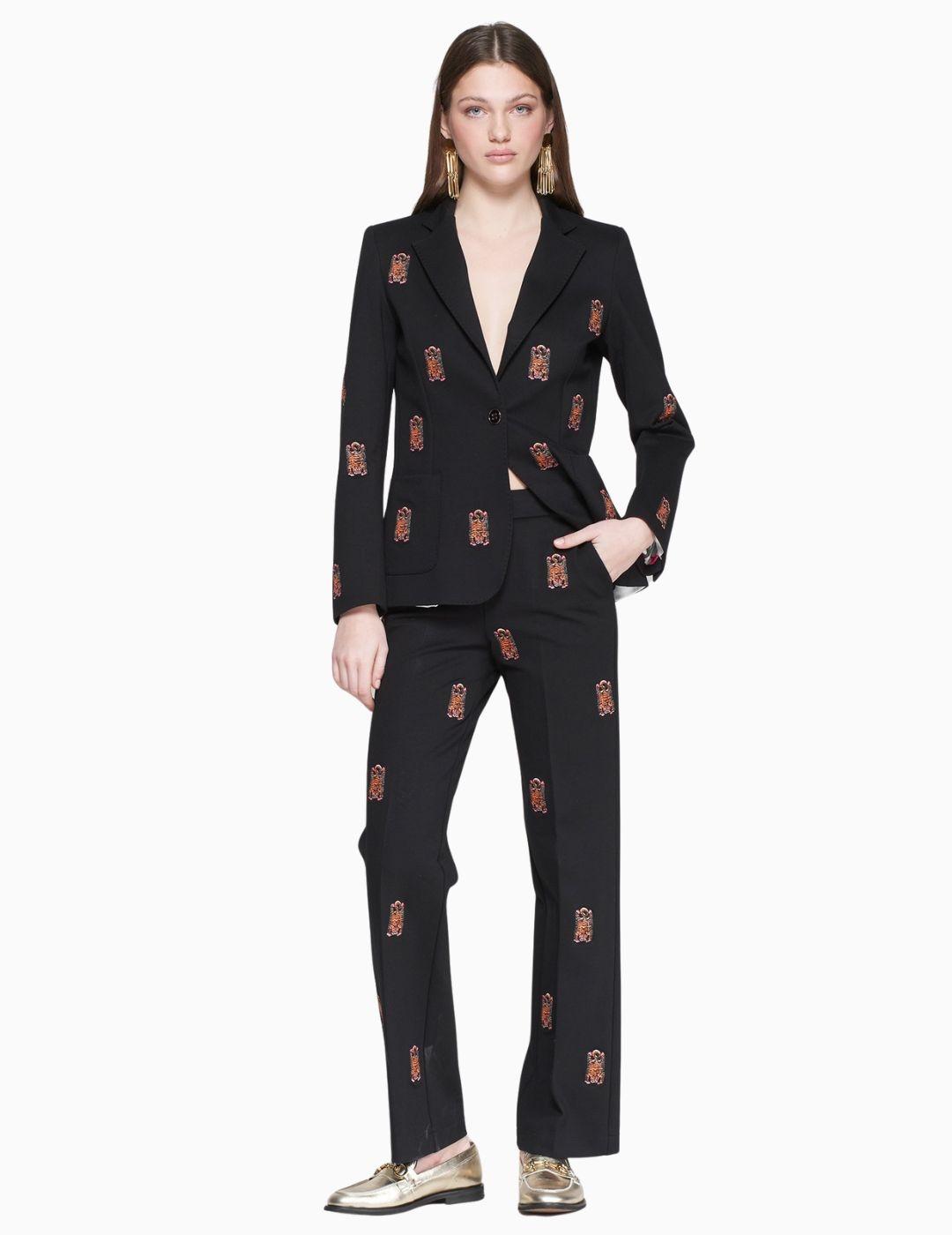 PANTALON MARTINA EMB PUNTO ROMA NEGRO 