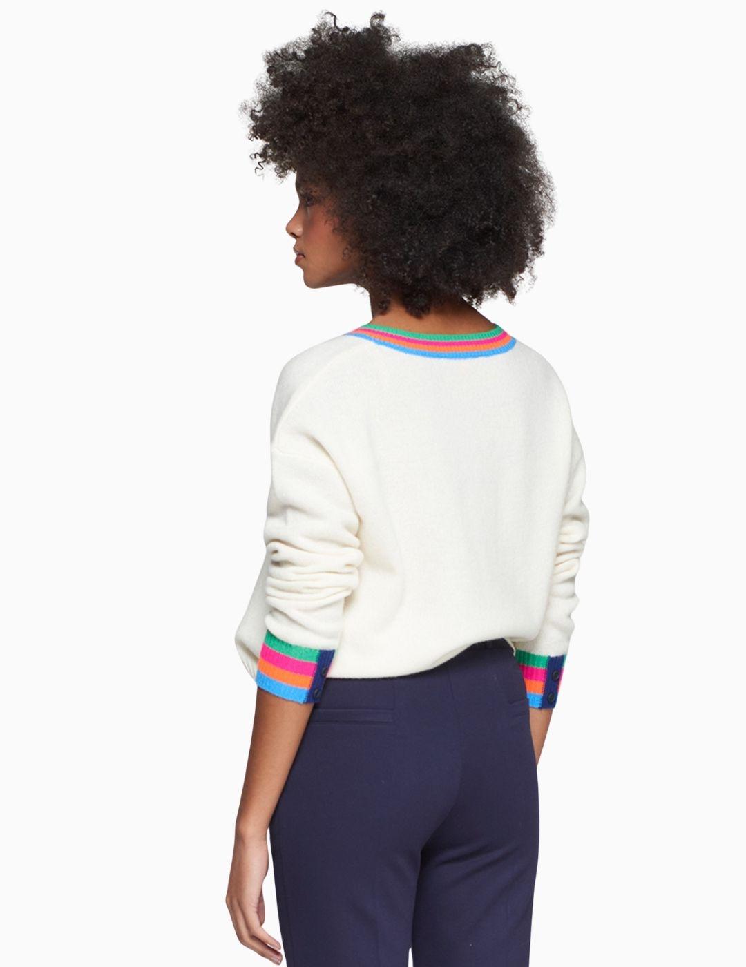 JERSEY VILAGALLO CRUDO CUELLO PICO RAYAS  