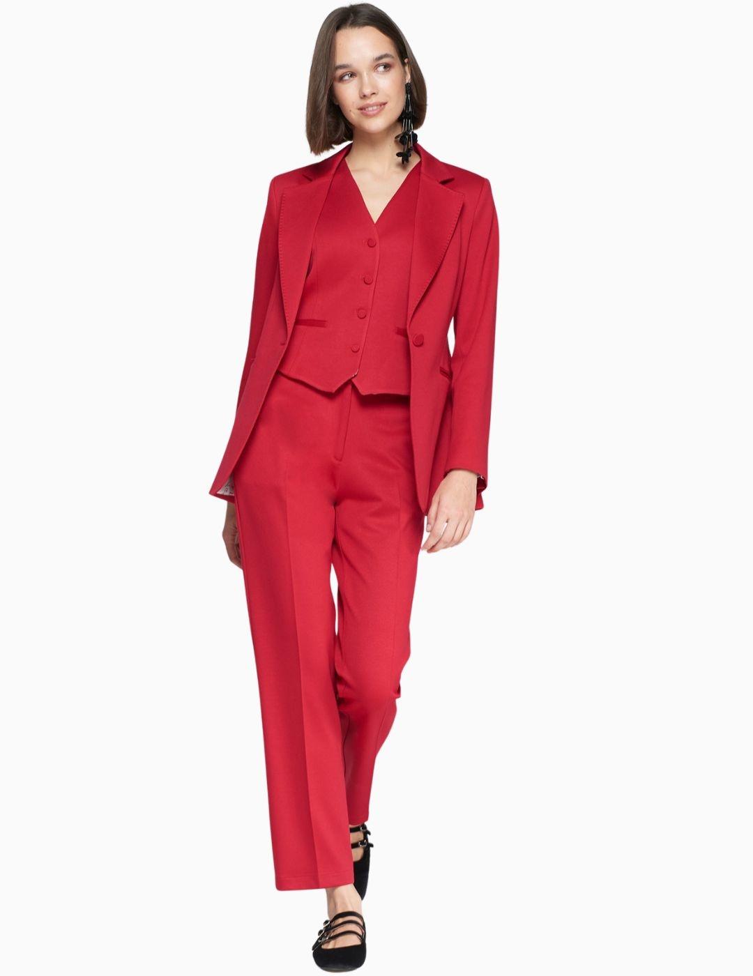 PANTALON VILAGALLO RECTO ROJO ESTRUCTURA 