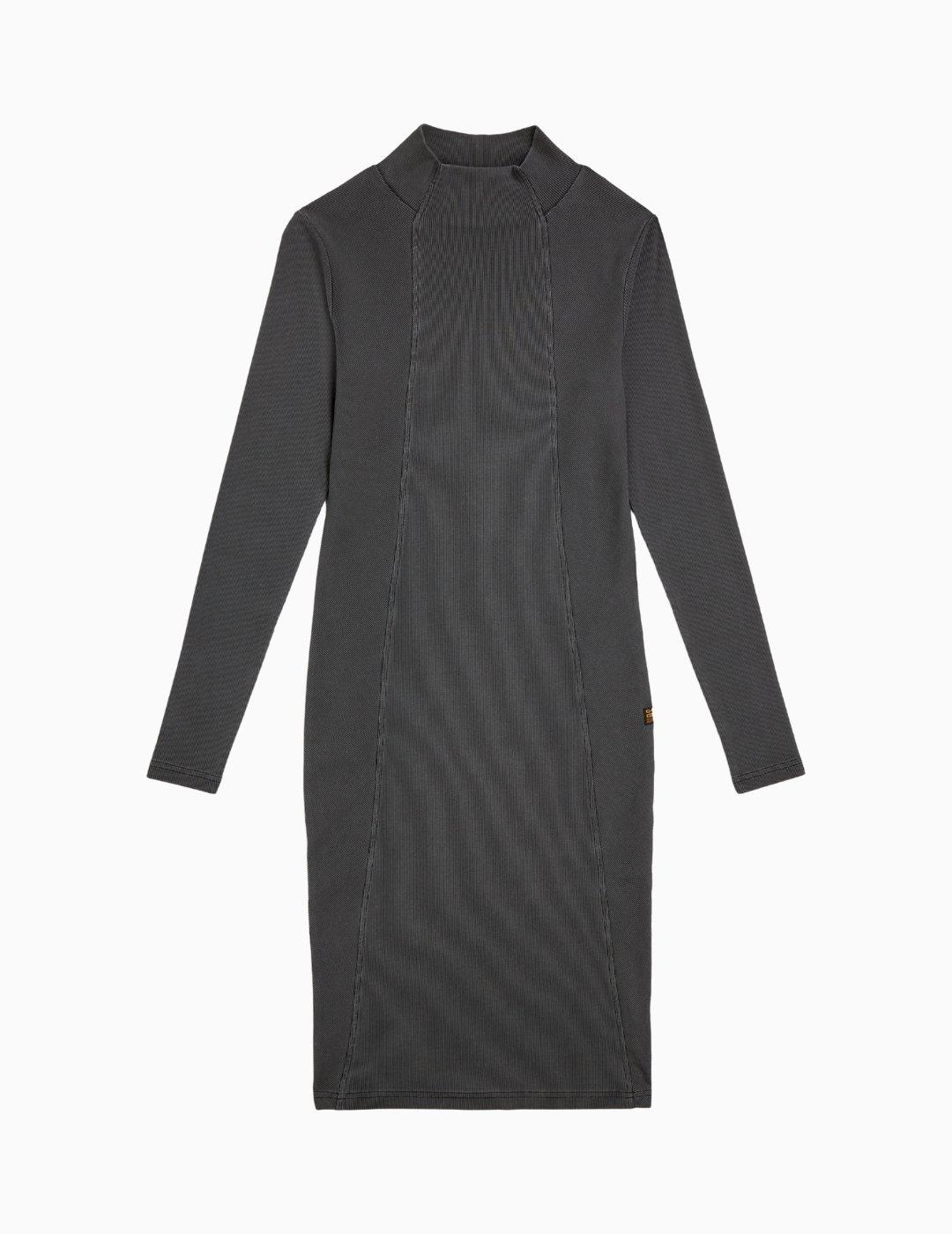 VESTIDO G-STAR WASHED SLIM RIB DK BLACK GD