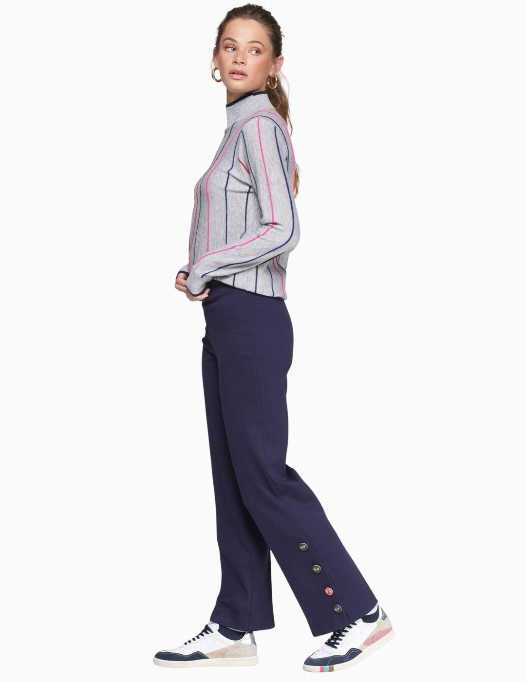 PANTALON VILAGALLO MARINO BOTONES ABEJAS 