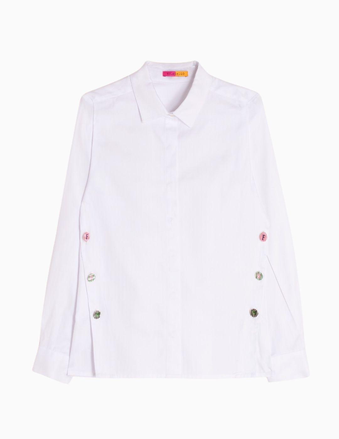 CAMISA VILAGALLO BLANCA BOTONES FUN LATERALES 