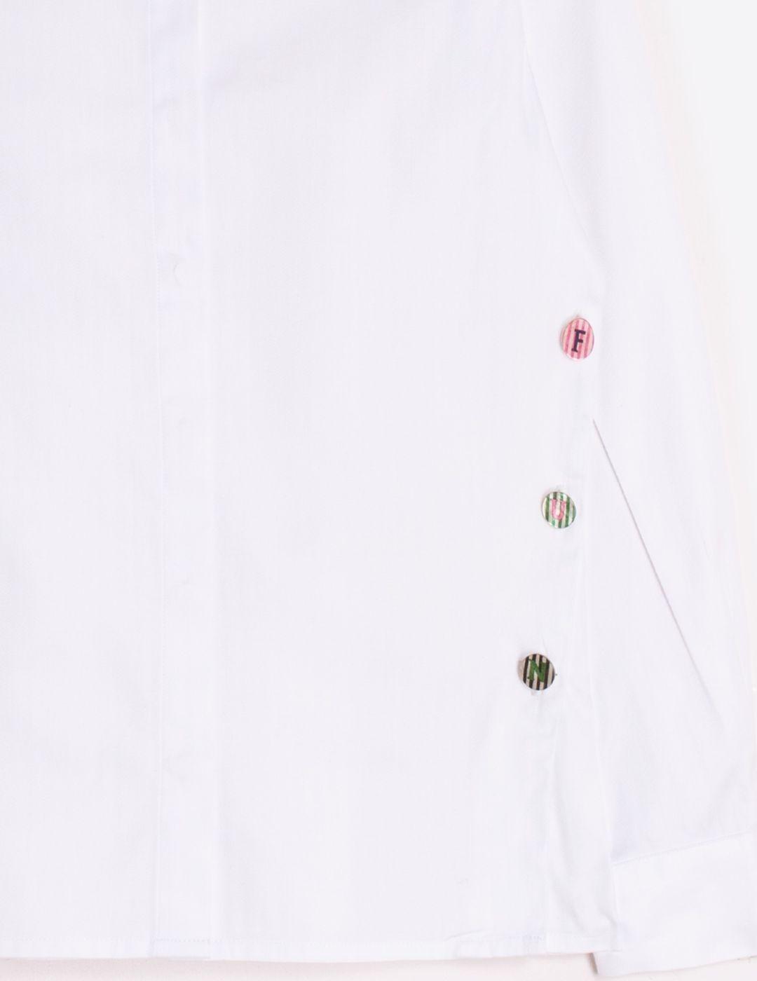CAMISA VILAGALLO BLANCA BOTONES FUN LATERALES 