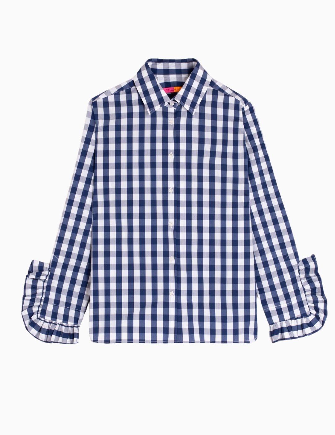 CAMISA VILAGALLO VICHY VOLANTES XL 