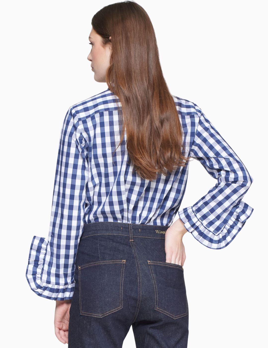 CAMISA VILAGALLO VICHY VOLANTES XL 