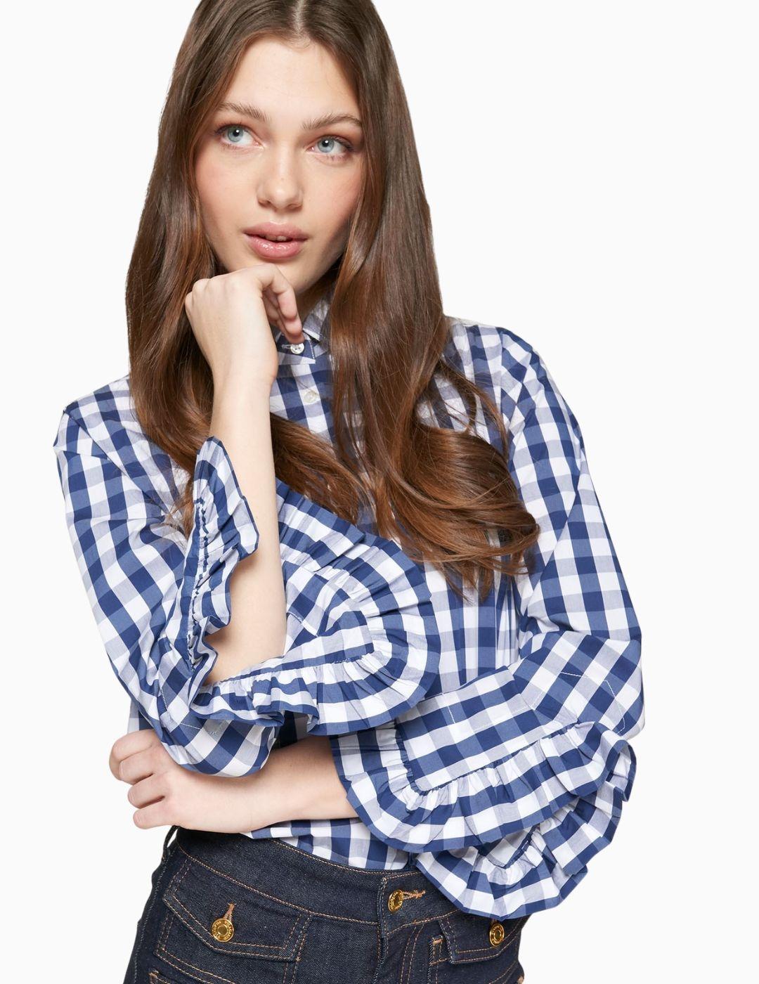 CAMISA VILAGALLO VICHY VOLANTES XL 