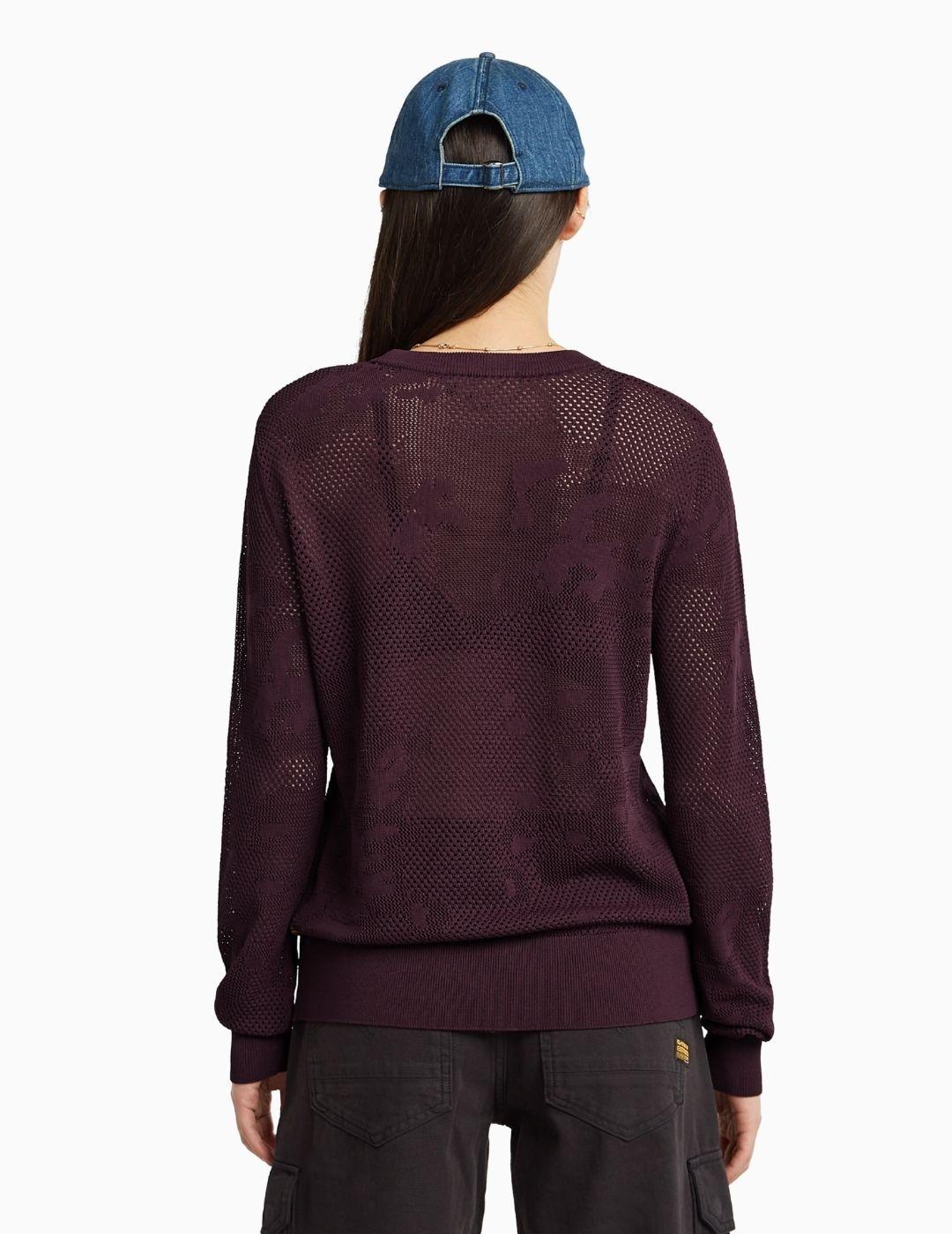 JERSEY G-STAR POINTELLE KNIT GRANATE