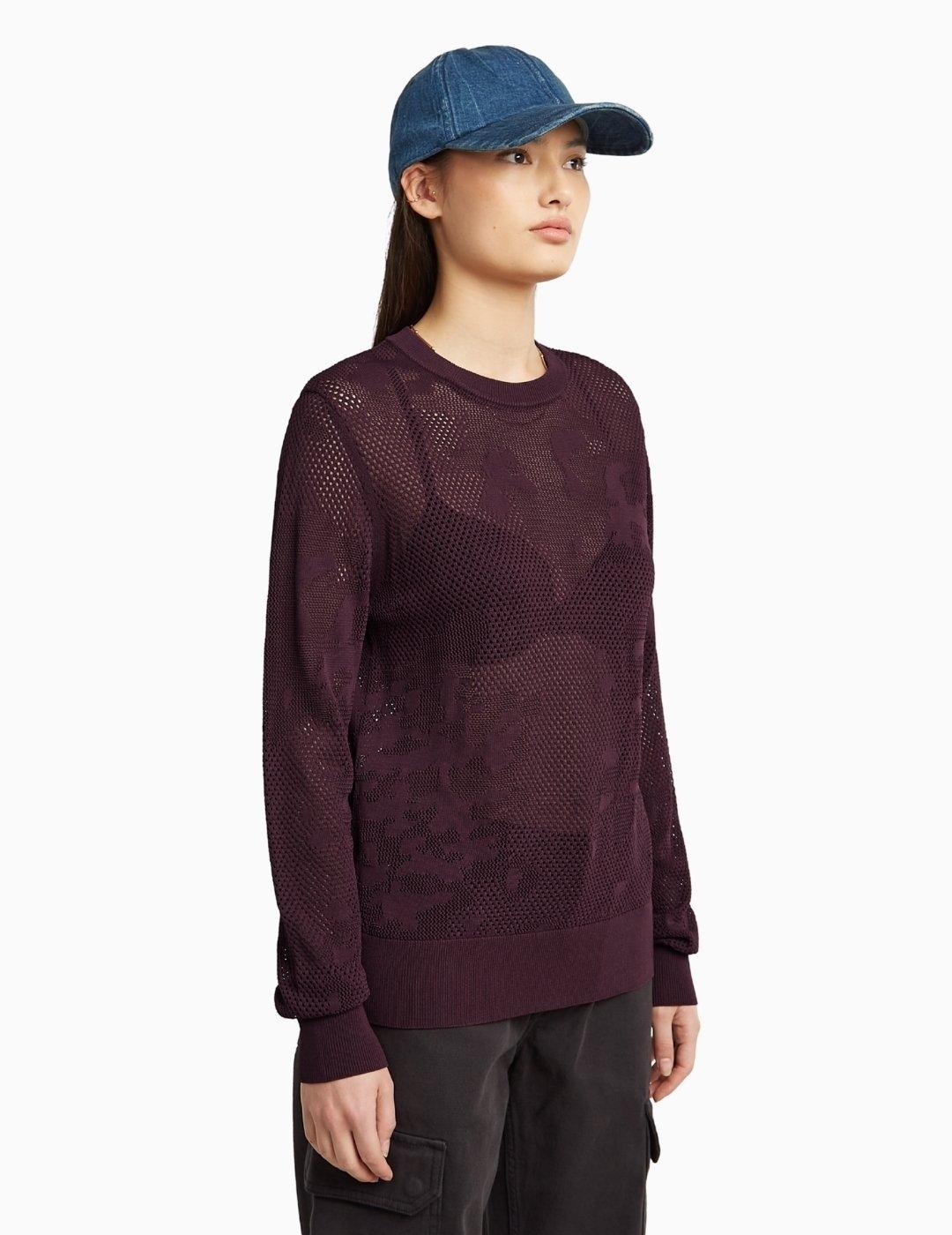 JERSEY G-STAR POINTELLE KNIT GRANATE