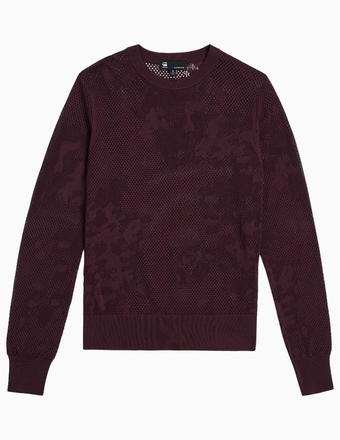 JERSEY G-STAR POINTELLE KNIT GRANATE