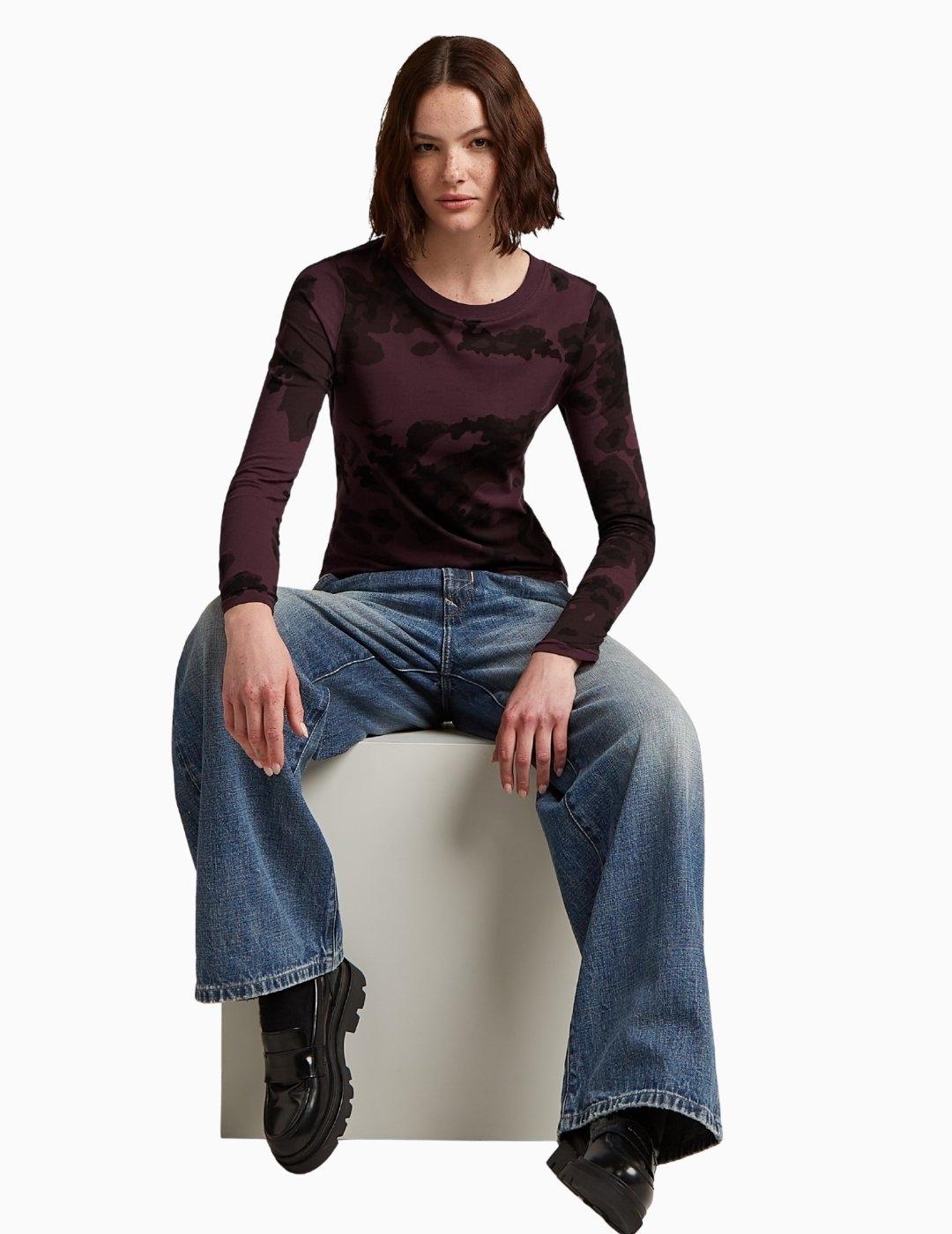 CAMISETA G-STAR ALLOVER PRINT SLIM GRANATE