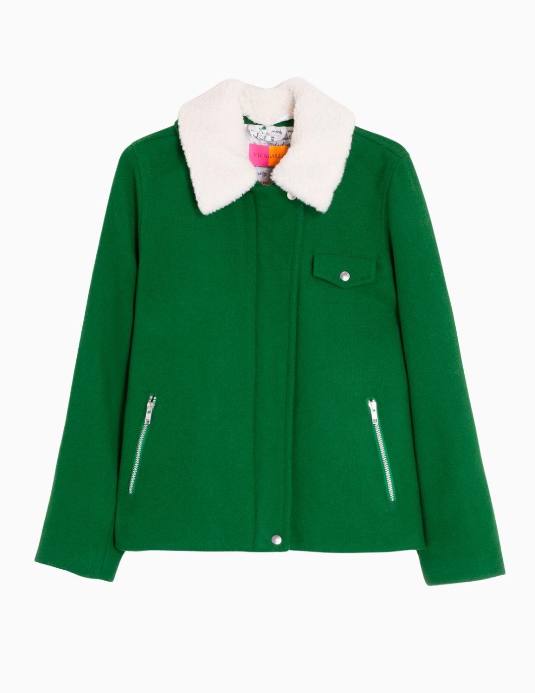 CHAQUETA VILAGALLO BLAIR EMB VERDE LANA 