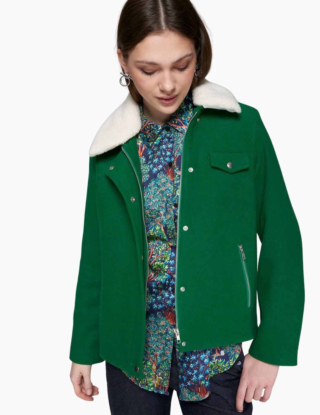 CHAQUETA VILAGALLO BLAIR EMB VERDE LANA 