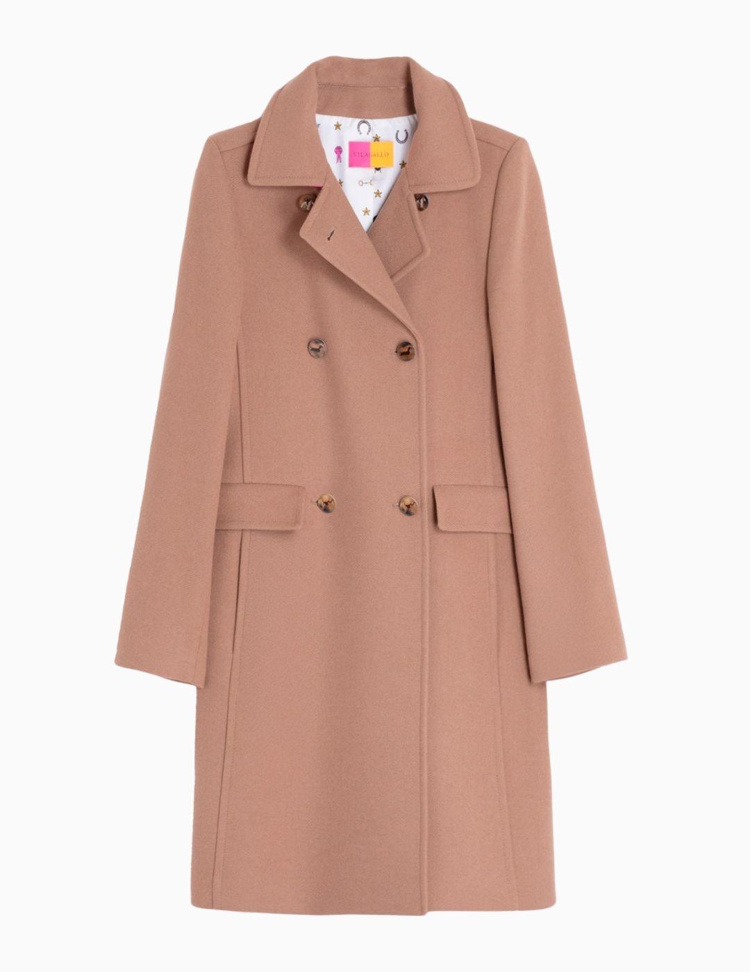 ABRIGO VILAGALLO CAMEL LANA CRUZADO 