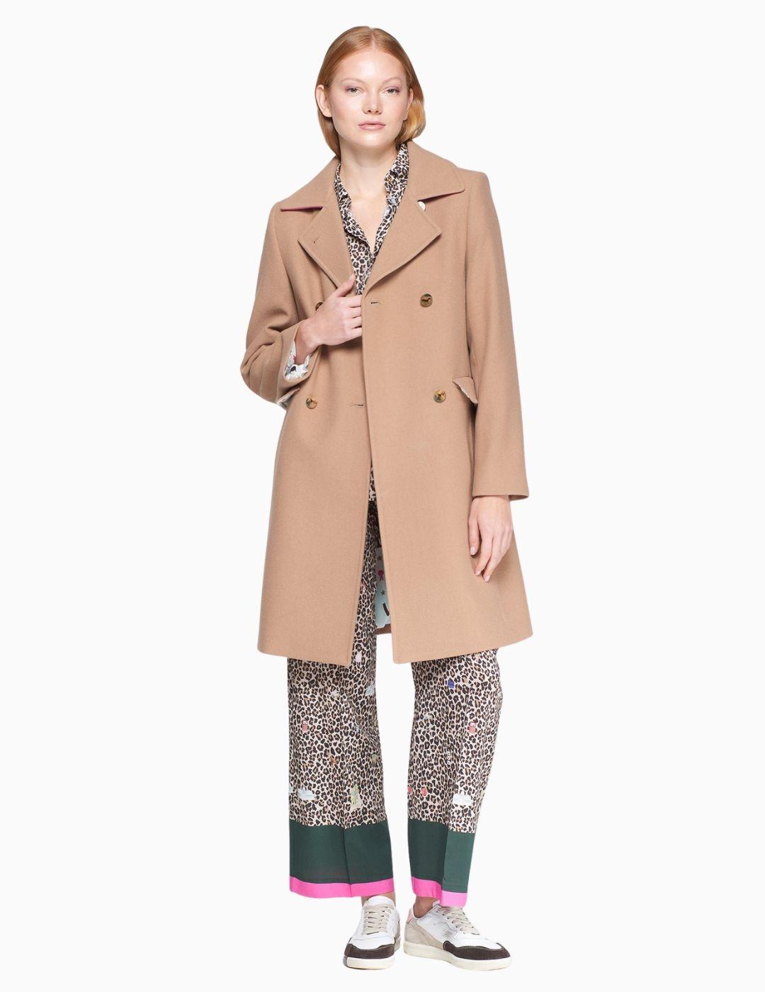 ABRIGO VILAGALLO CAMEL LANA CRUZADO 