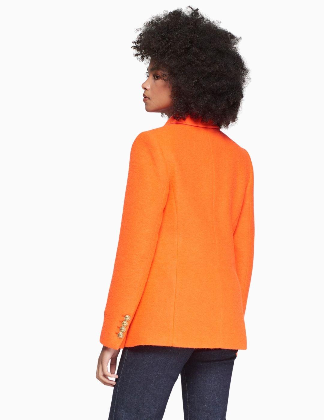 CHAQUETA VILAGALLO NARANJA LANA CUELLO CONTRASTE 
