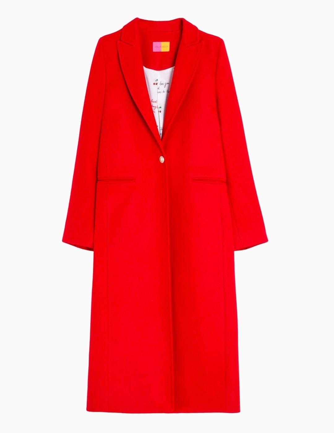 ABRIGO VILAGALLO ROJO BOTONES DORADOS 