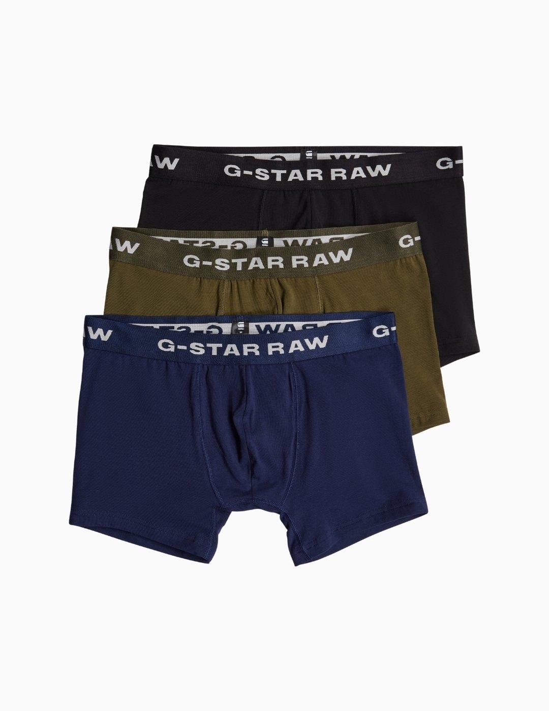 BÓXER G-STAR PACK DE 3 VERDE-AZUL-NEGRO