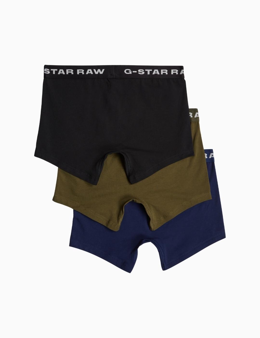 BÓXER G-STAR PACK DE 3 VERDE-AZUL-NEGRO