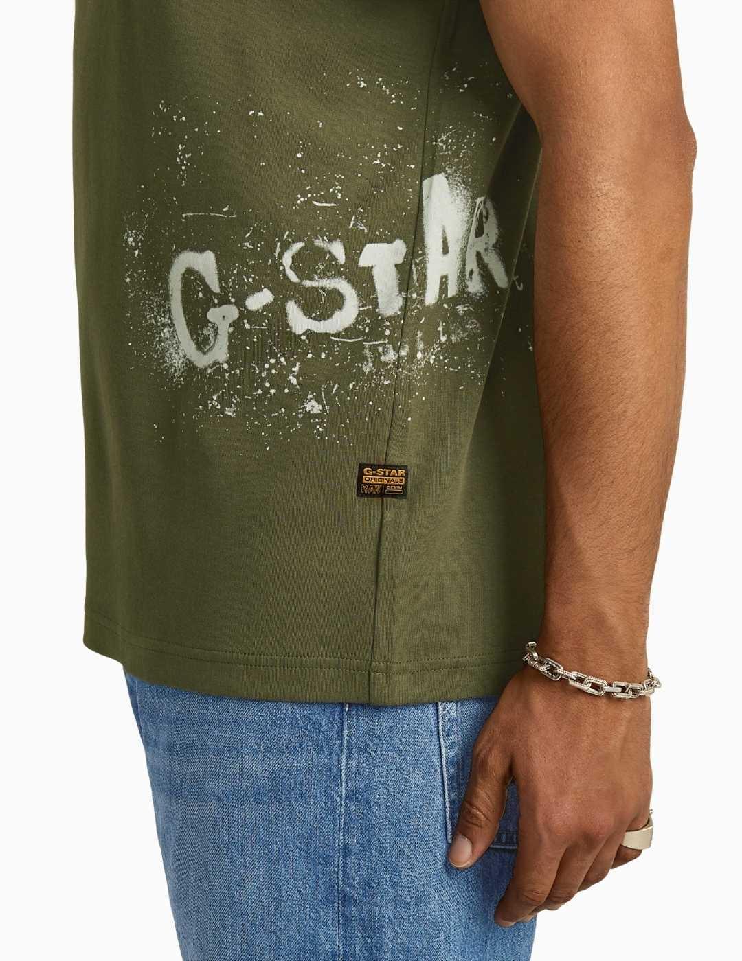 CAMISETA G-STAR SPRAYED GR SHADOW OLIVE