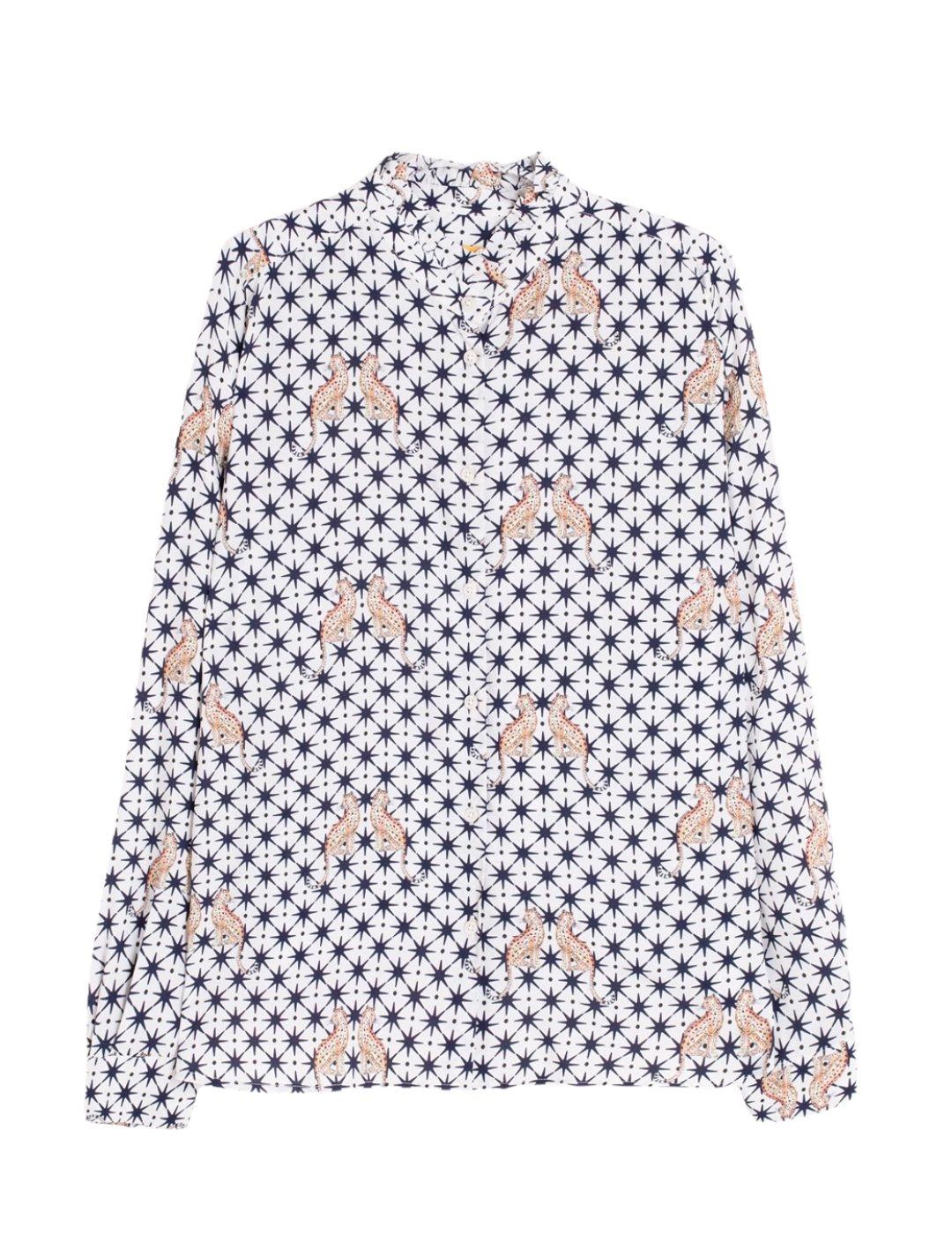 CAMISA VILAGALLO BLANCA ESTAMPADA