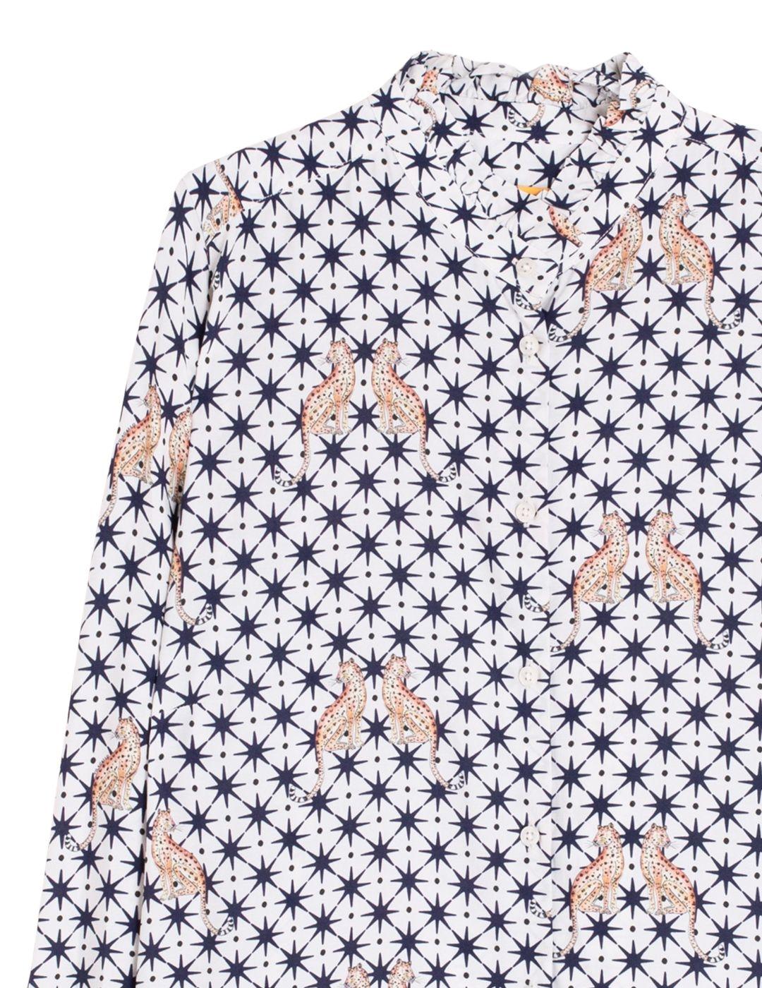 CAMISA VILAGALLO BLANCA ESTAMPADA