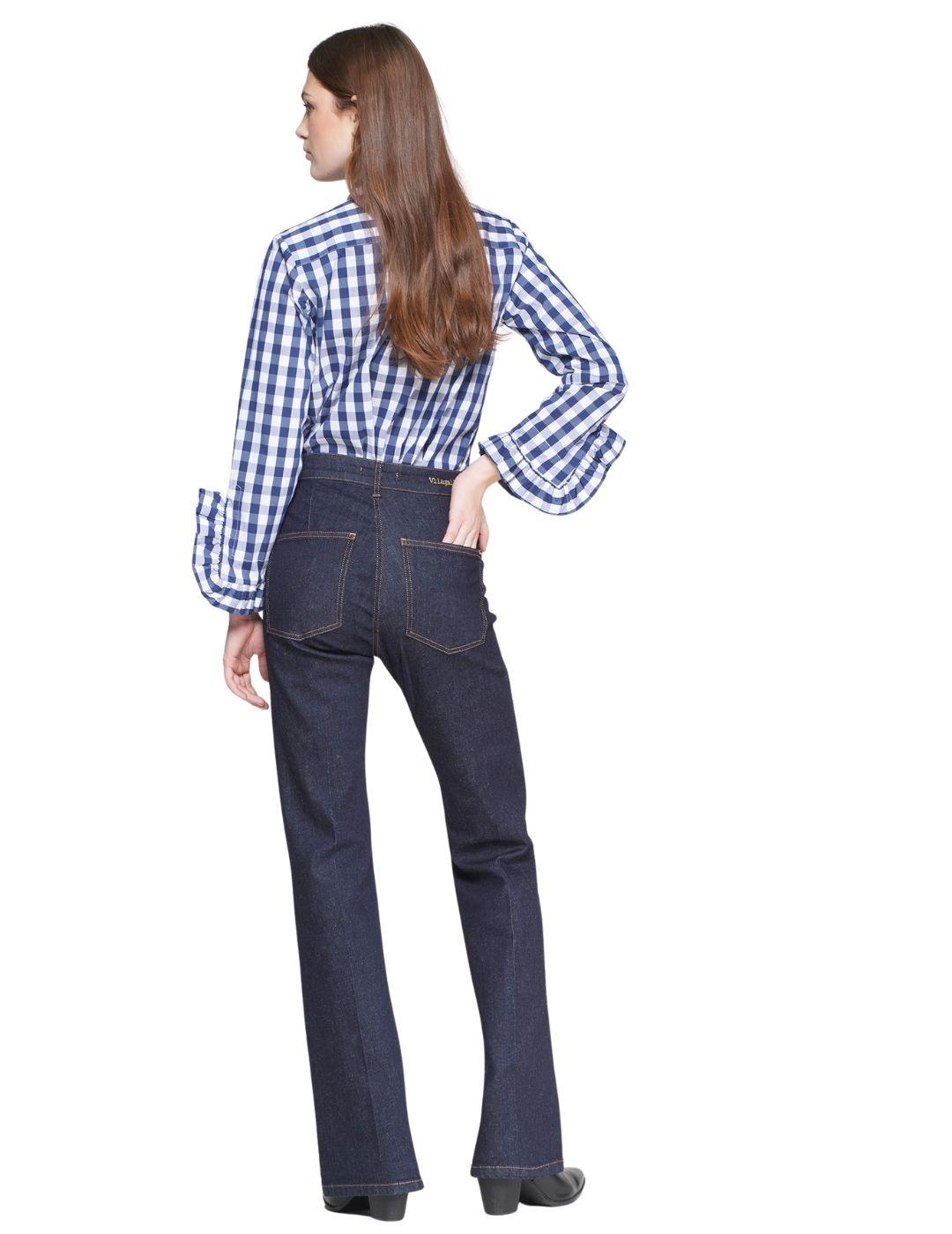 PANTALON VILAGALLO STRASS DENIM AZUL OSCURO 