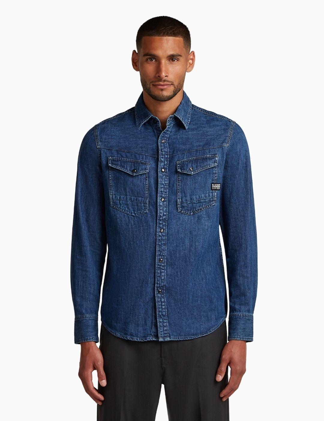 CAMISA G-STAR DAKOTA SLIM AZUL