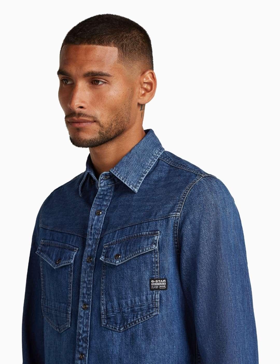 CAMISA G-STAR DAKOTA SLIM AZUL