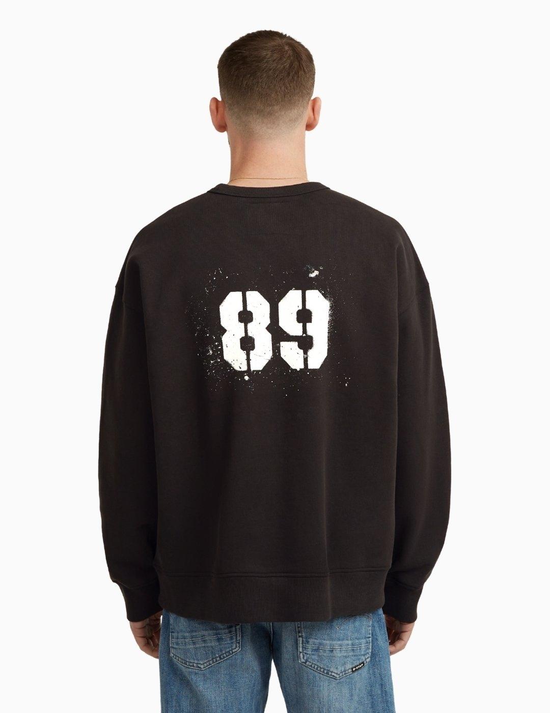 SUDADERA  G-STAR SPRAYED 89 GR LOOSE NEGRA