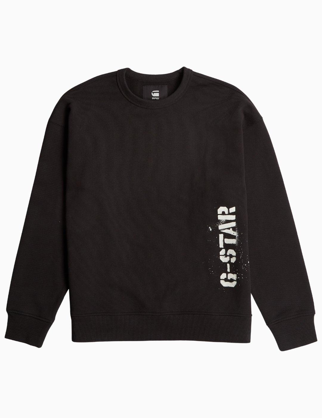 SUDADERA  G-STAR SPRAYED 89 GR LOOSE NEGRA