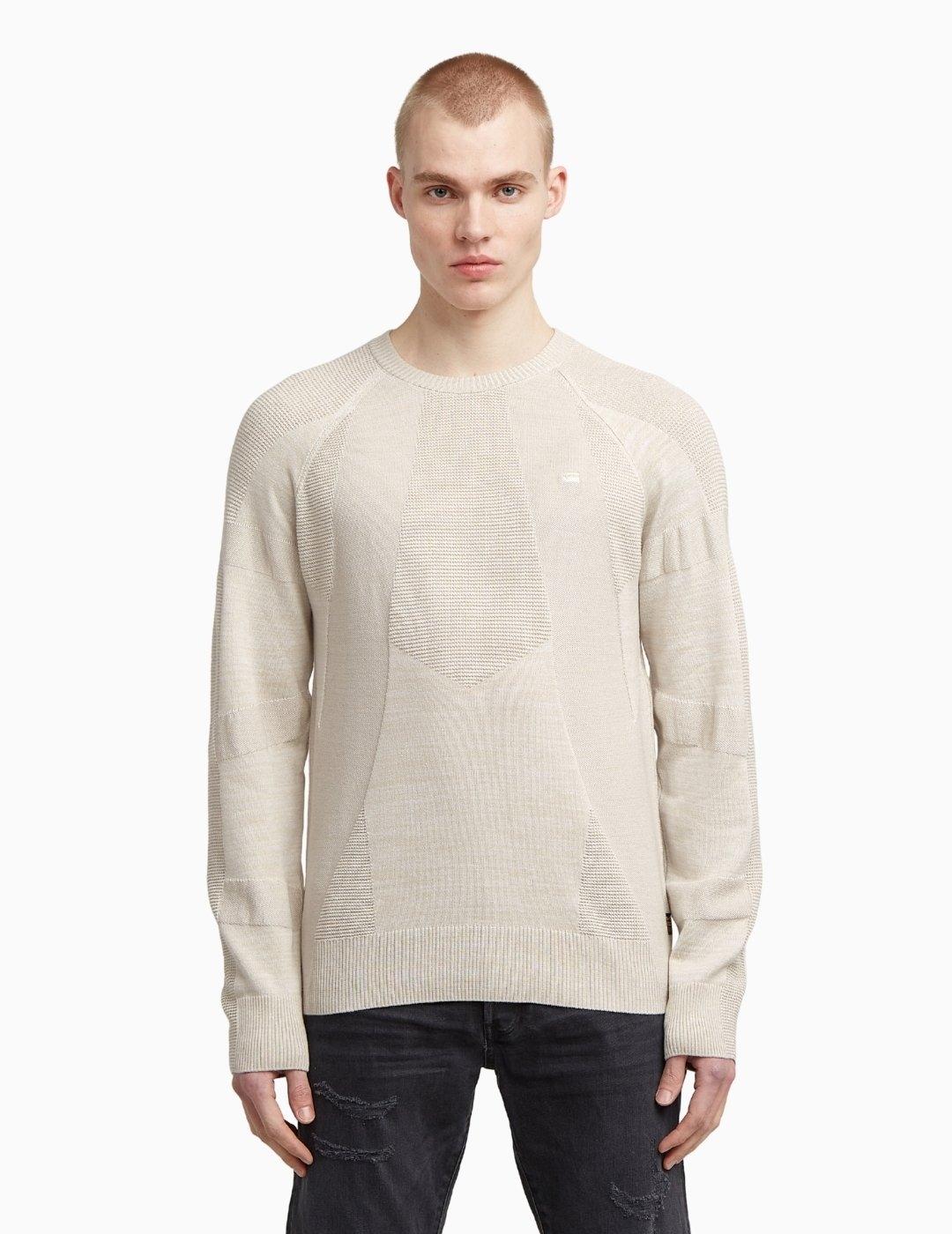 JERSEY G-STAR 3D BIKER KNIT BEIGE