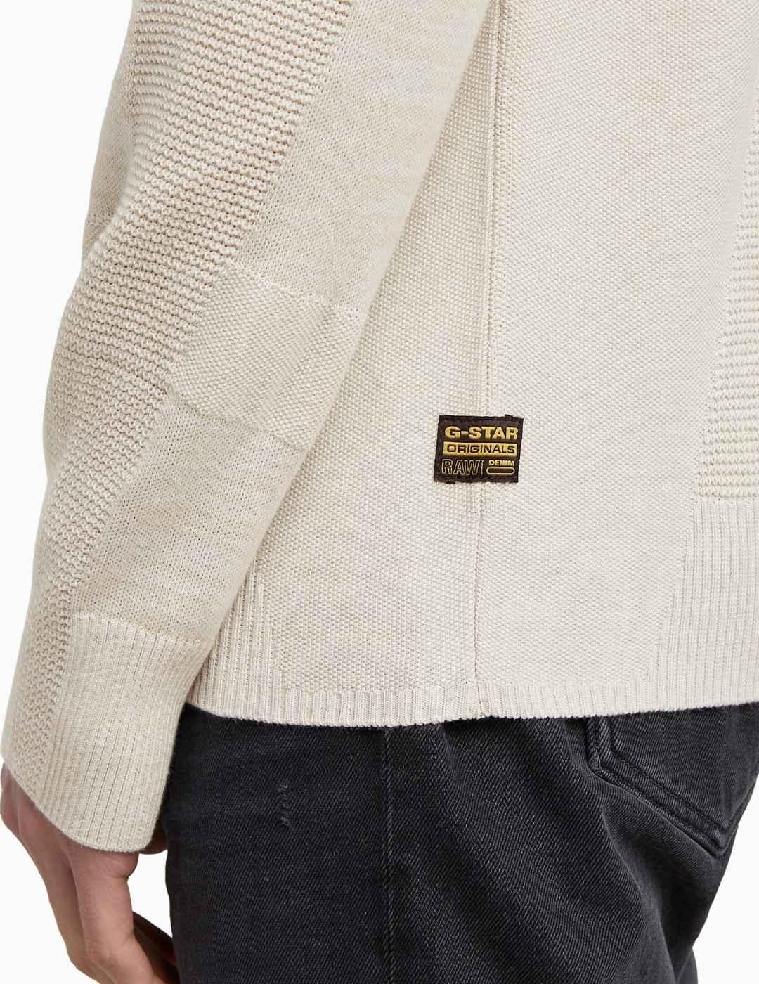 JERSEY G-STAR 3D BIKER KNIT BEIGE