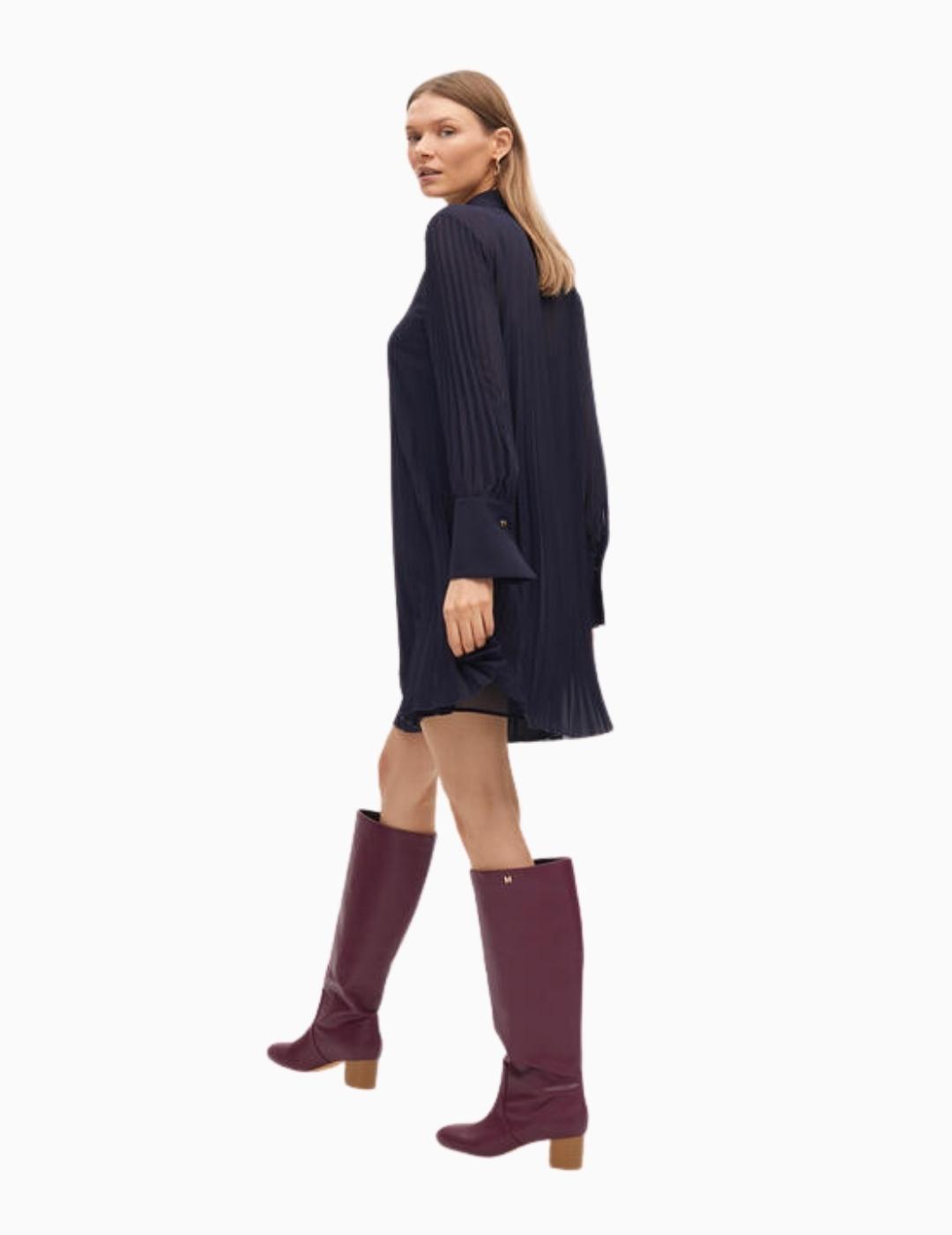 VESTIDO LOLA CSDM BY MAITE CORTO PLISADO NAVY