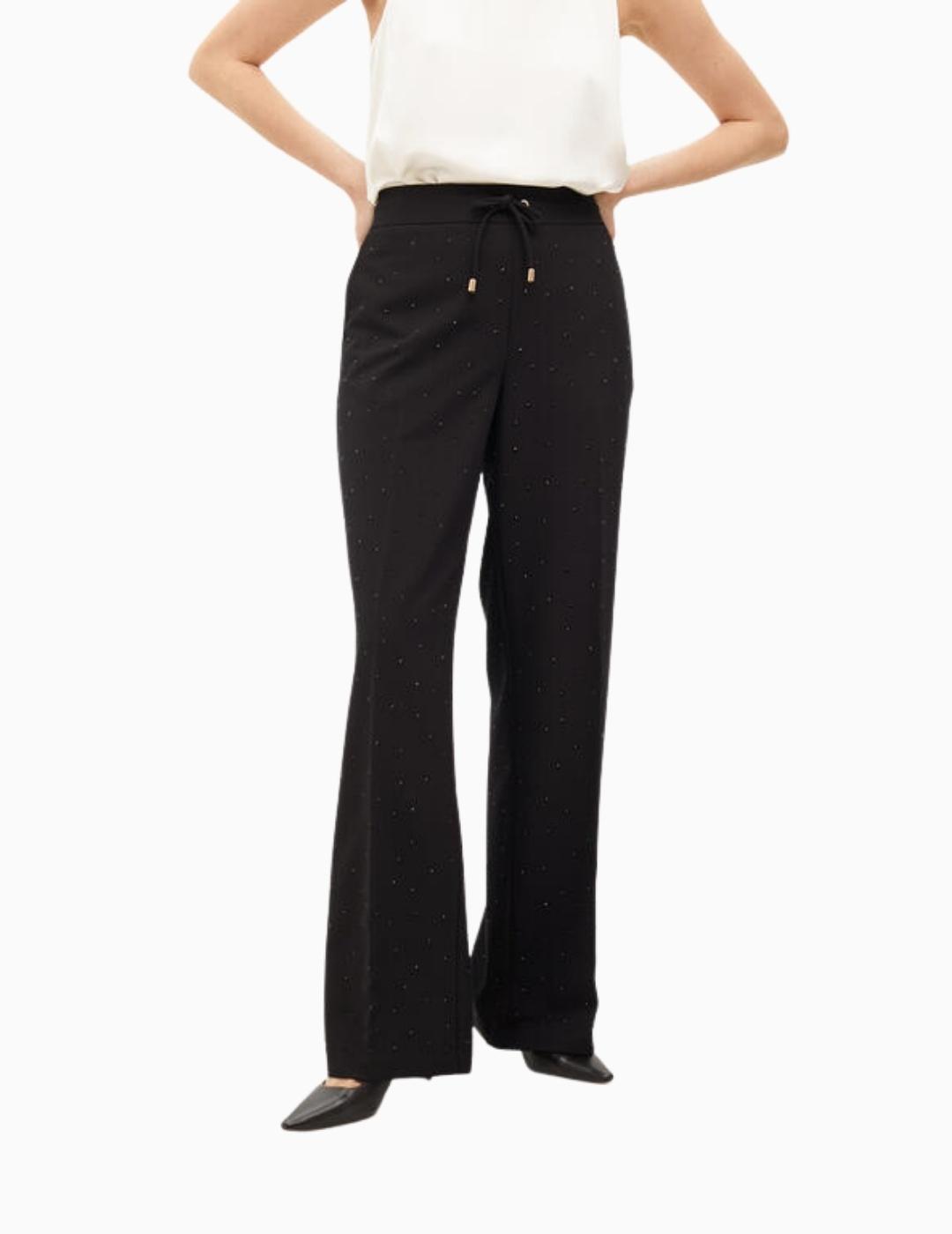 PANTALÓN LOLA CSDM BY MAITE RECTO CON STRASS NEGRO