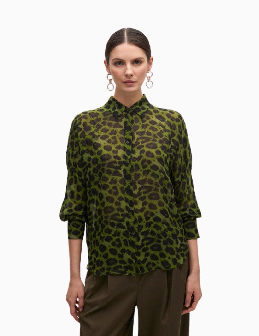 CAMISA LOLA CSDM BY MAITE ANIMAL PRINT VERDE