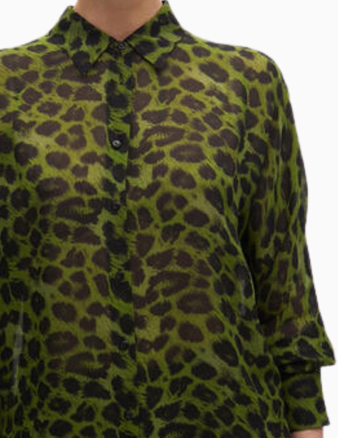 CAMISA LOLA CSDM BY MAITE ANIMAL PRINT VERDE